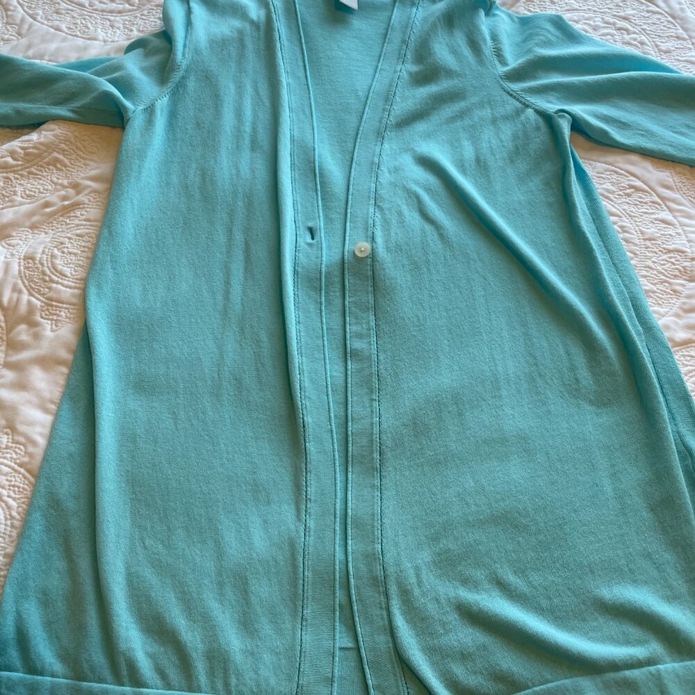 Chicos cardigan sweater button plus cami aqua blue  size 0 and 1 *READ* med set - Picture 7 of 12